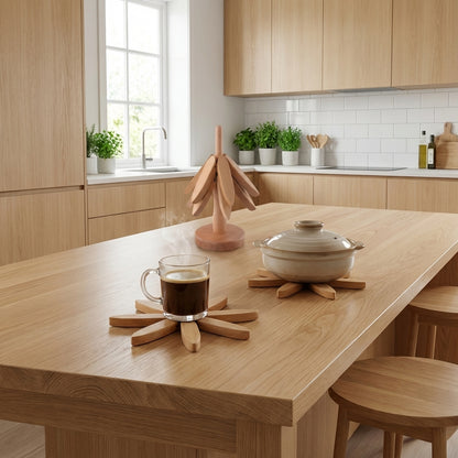 PufiHom | 3'lü Standlı Bardak ve Tencere Altlığı